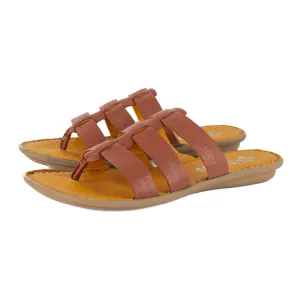 Maroua : Ladies Leather Tslops Sandal in Suede Cayak