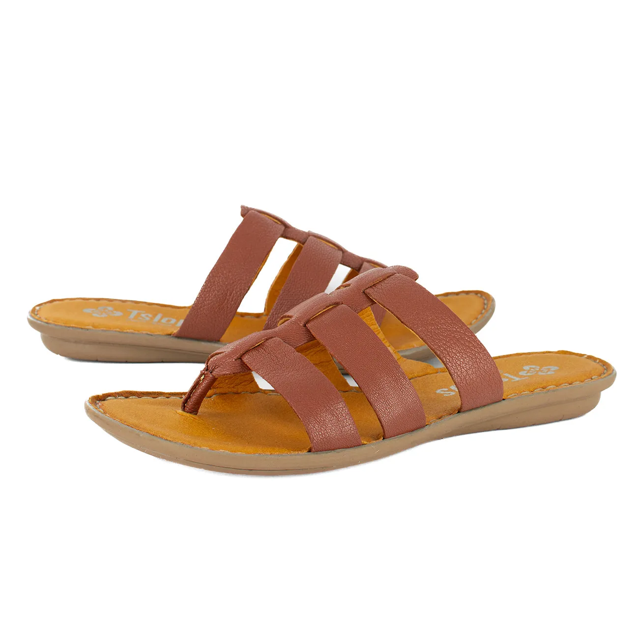 Maroua : Ladies Leather Tslops Sandal in Suede Cayak