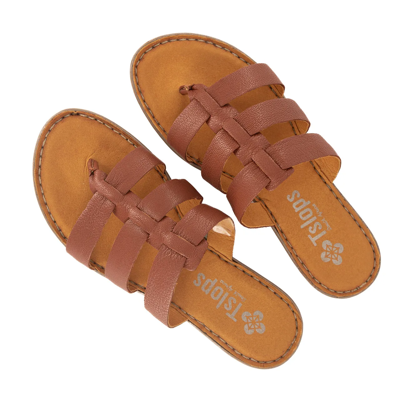 Maroua : Ladies Leather Tslops Sandal in Suede Cayak