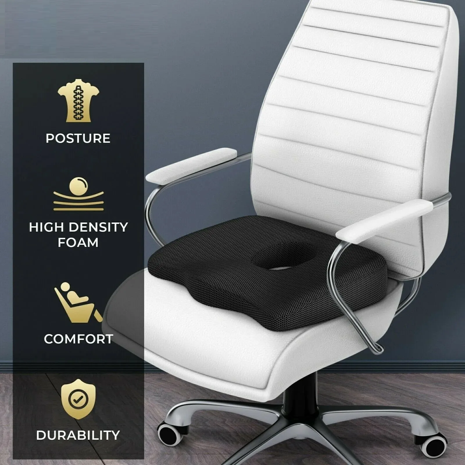 Medipaq®️ Luxury Orthopaedic Coccyx Seat Cushion
