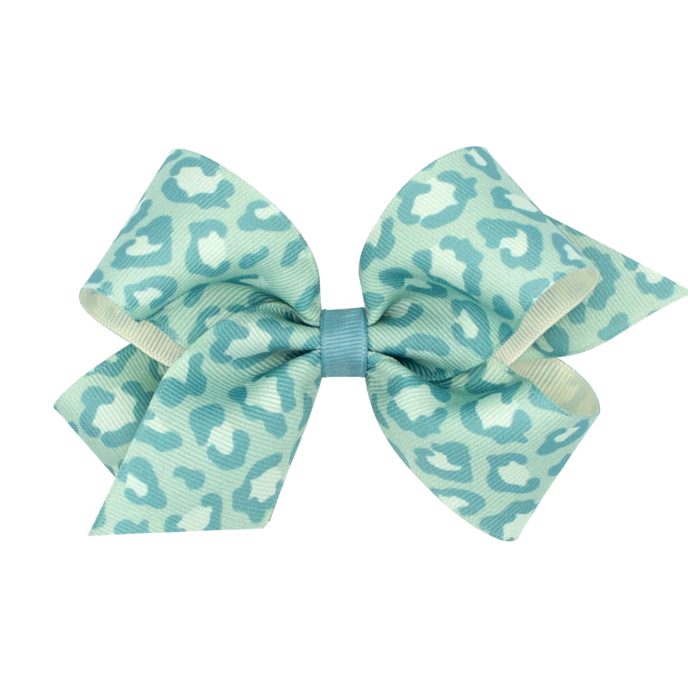 Medium Leopard Print Grosgrain Hair Bow on Clippie