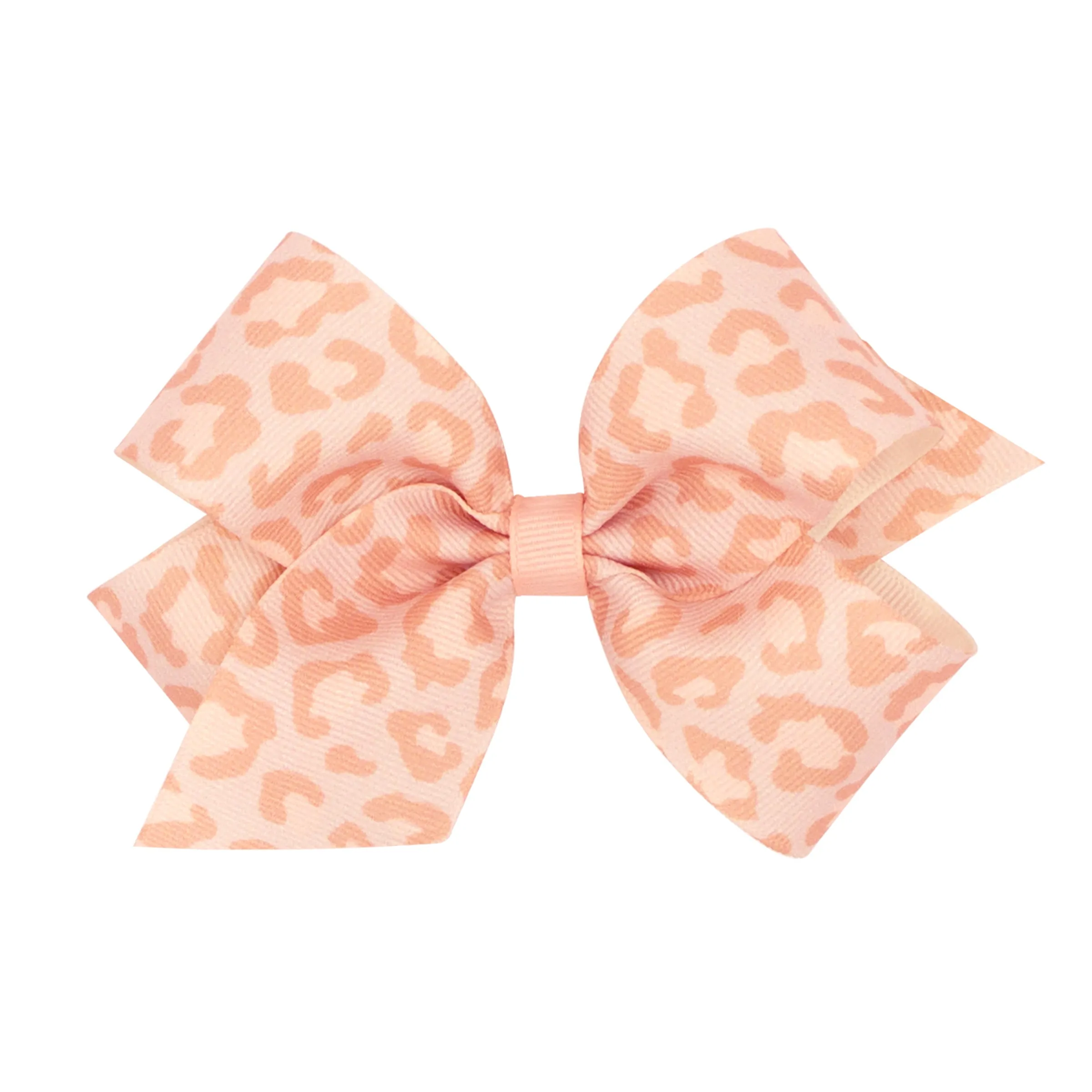 Medium Leopard Print Grosgrain Hair Bow on Clippie