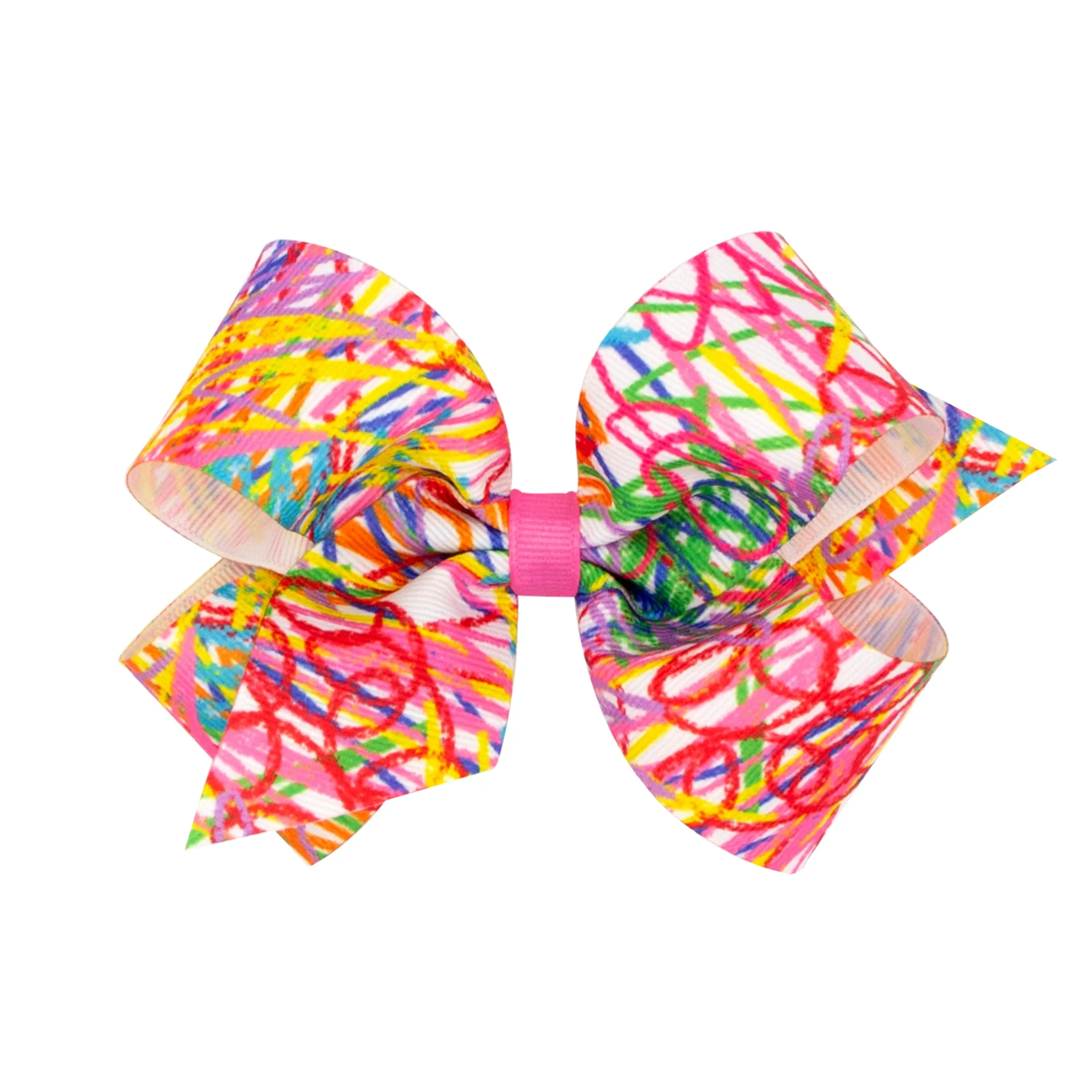 Medium Scribble Print Grosgrain Hair Bow on Clippie