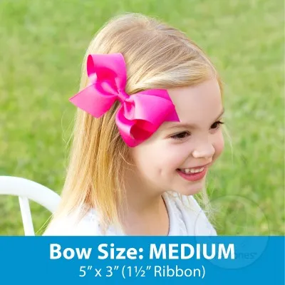 Medium Spring Illustration Print Overlay Hair Bow on Clippie