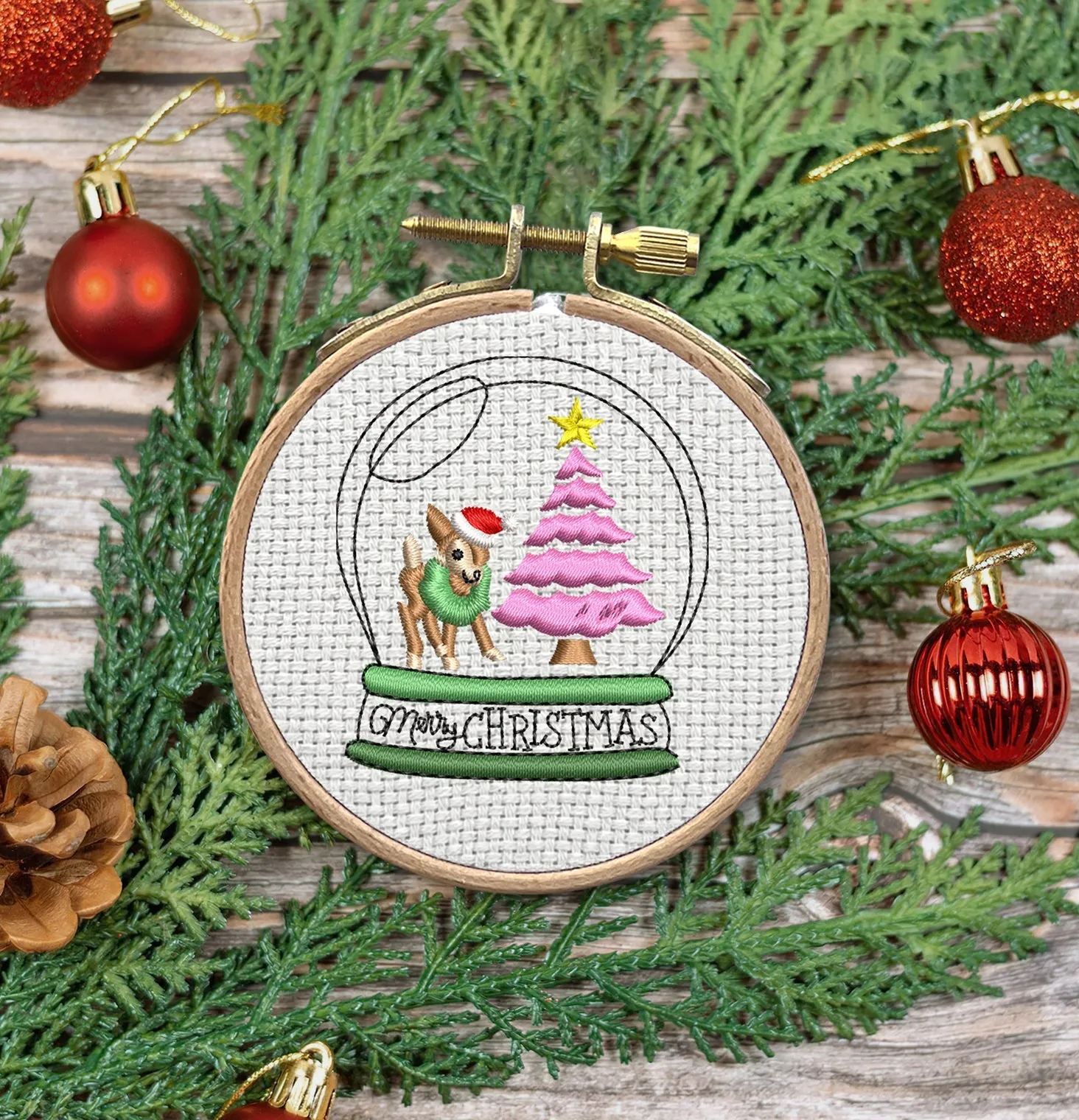 Merry Christmas Embroidered Christmas Ornaments