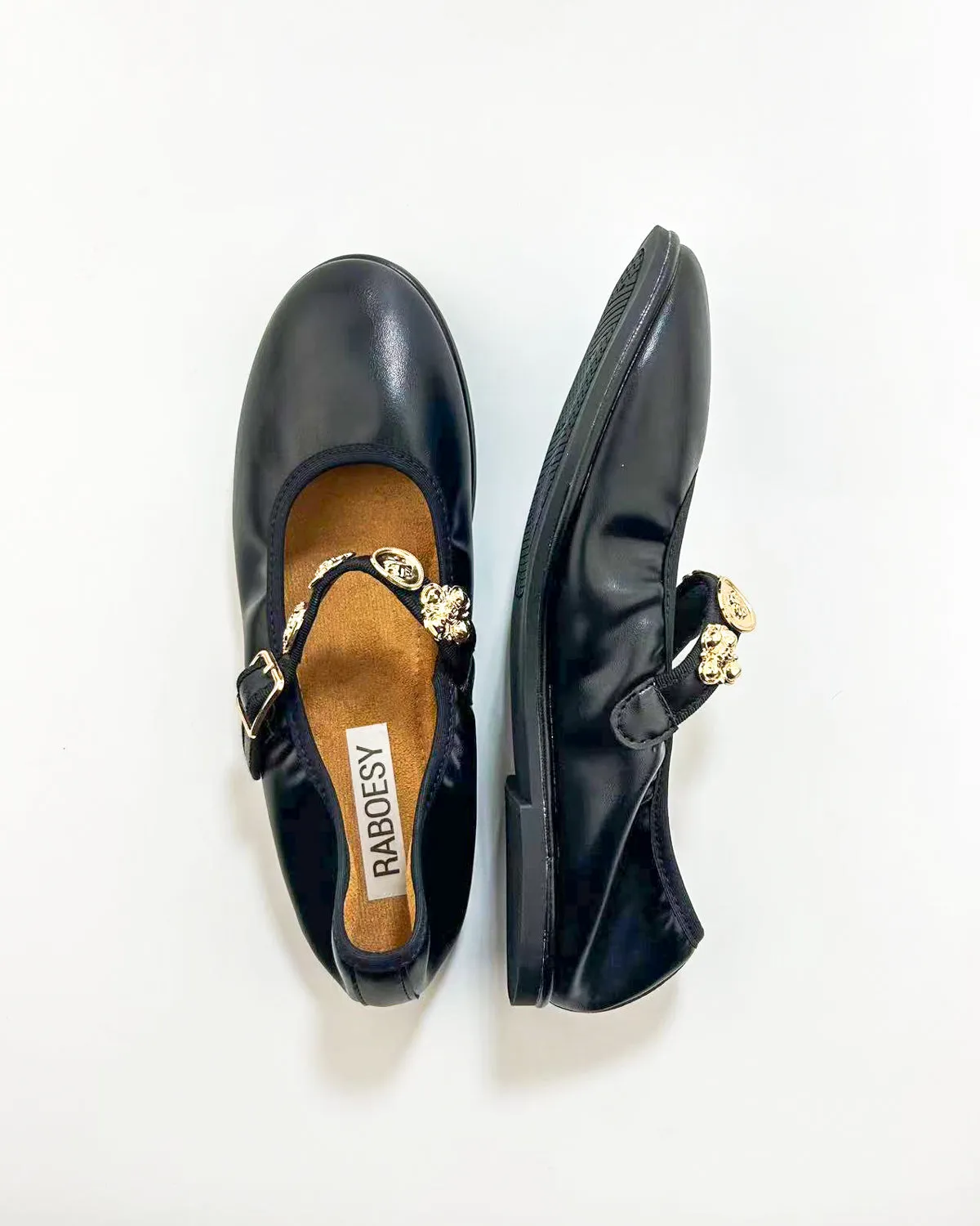 Metal Strap Round Toe Mary Janes