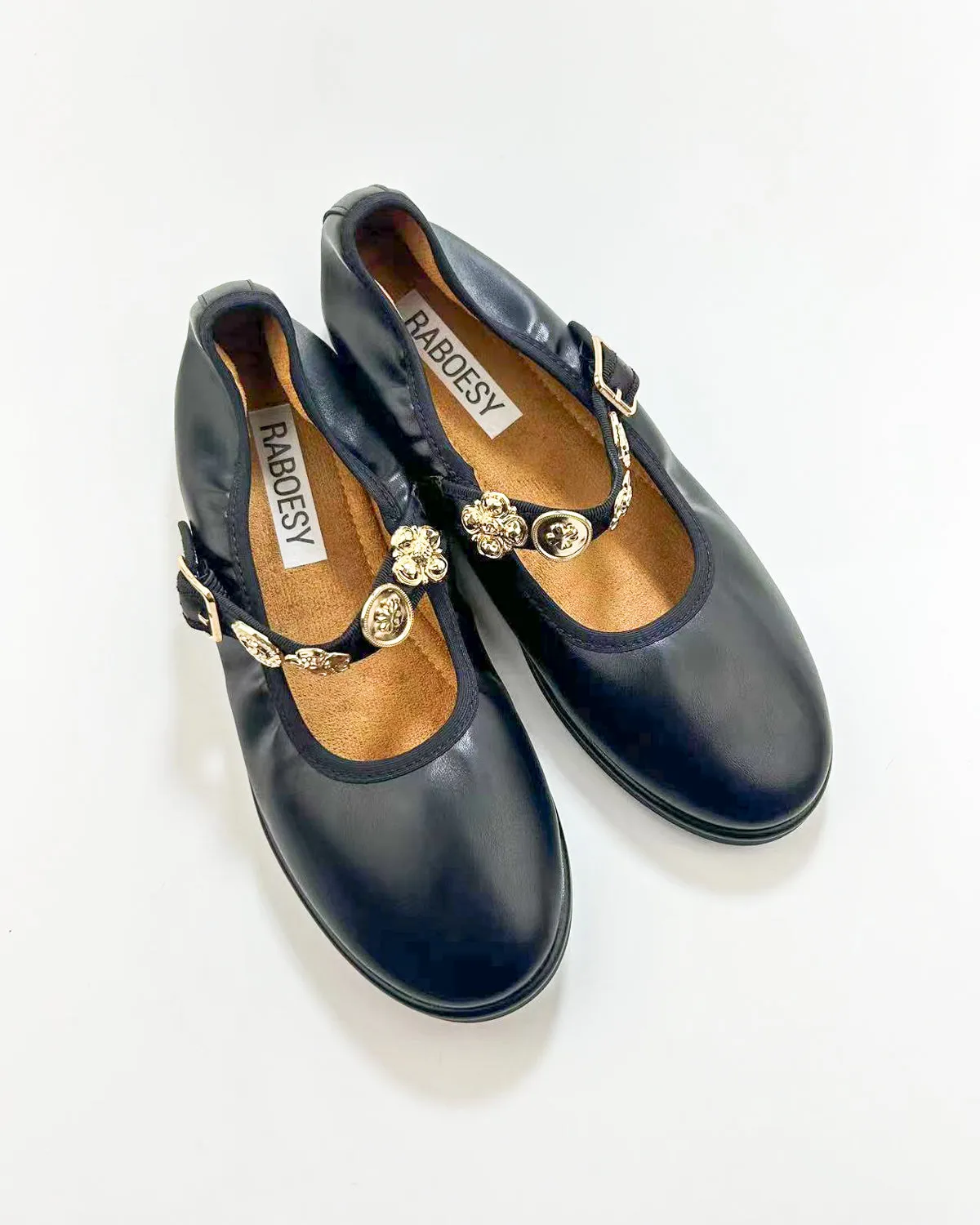Metal Strap Round Toe Mary Janes