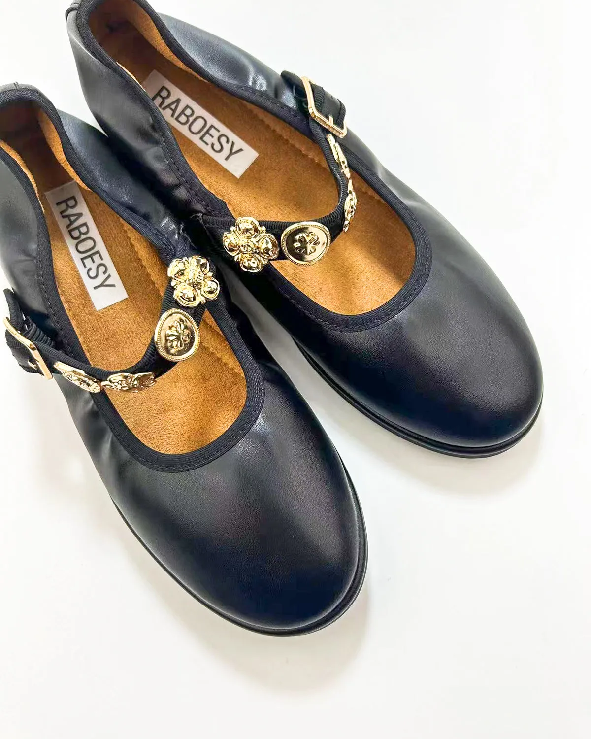 Metal Strap Round Toe Mary Janes