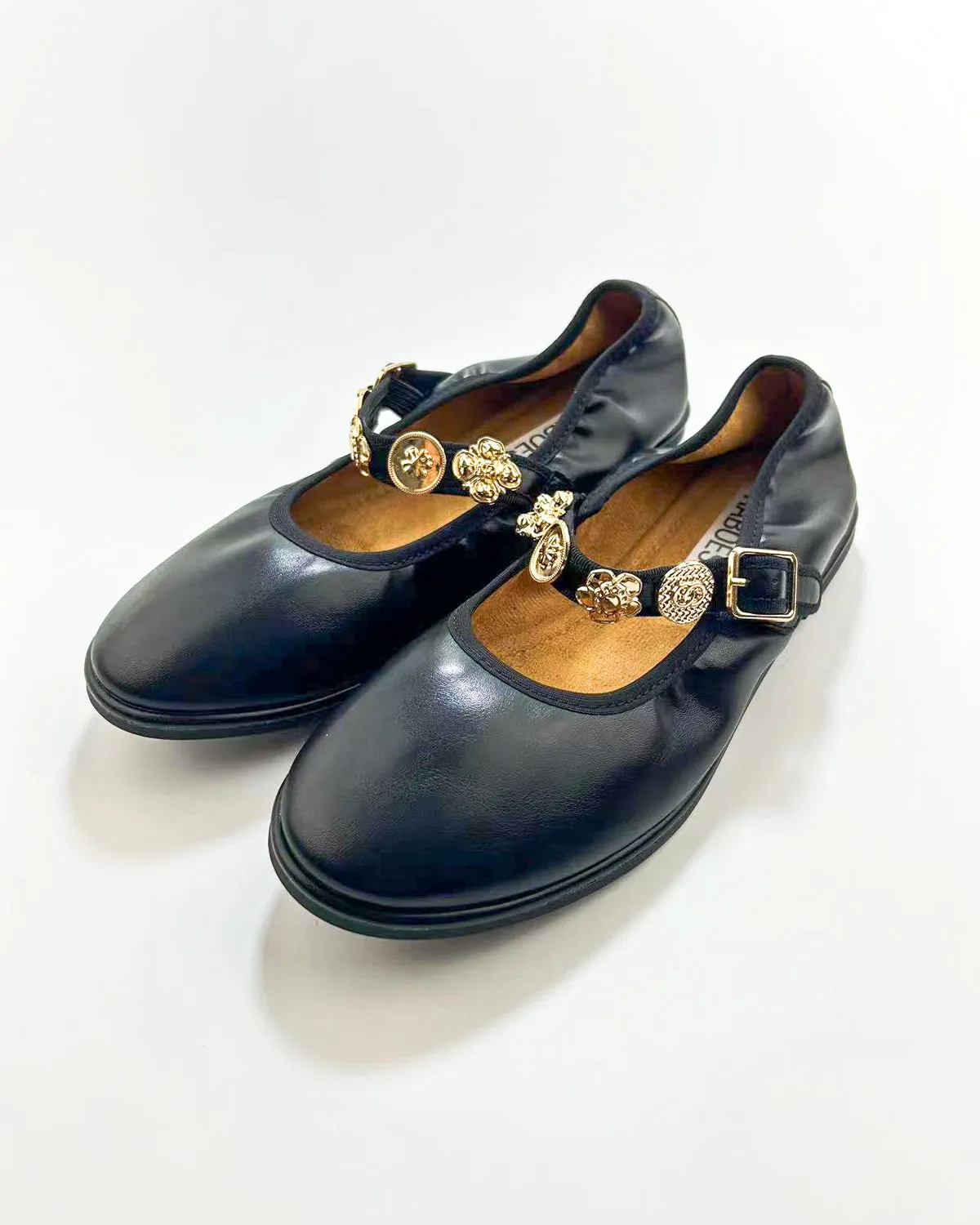 Metal Strap Round Toe Mary Janes