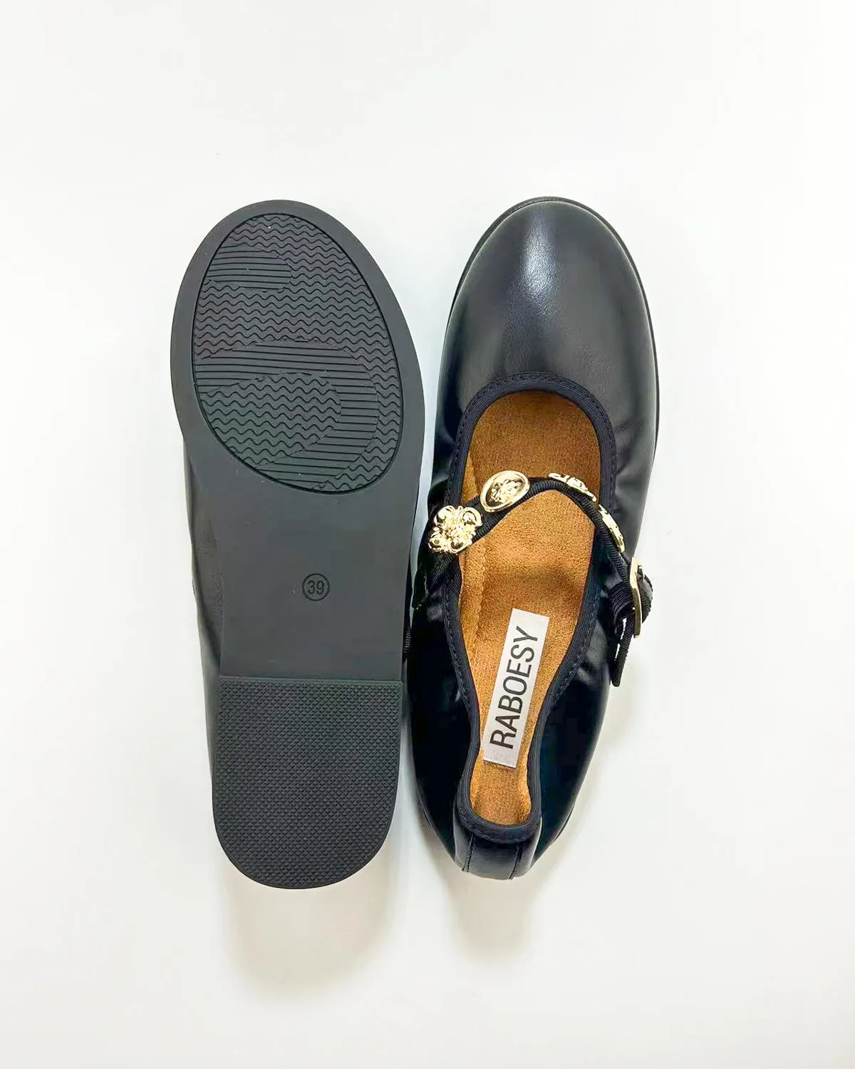 Metal Strap Round Toe Mary Janes