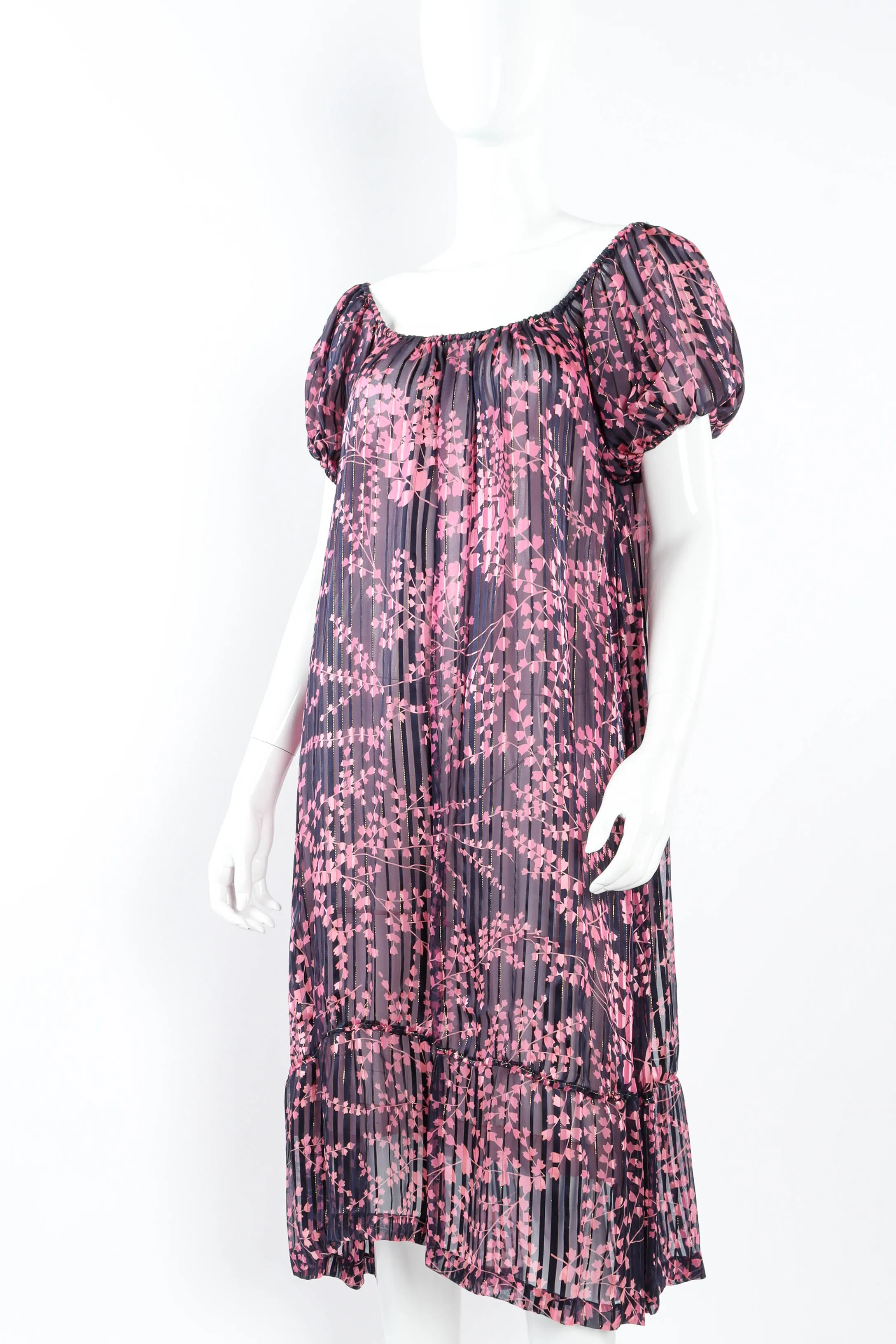 Metallic Leaf Tunic Dress