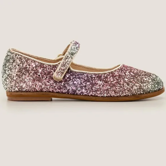 Mini Boden 🆕 Pink Ombré Glitter Mary Janes