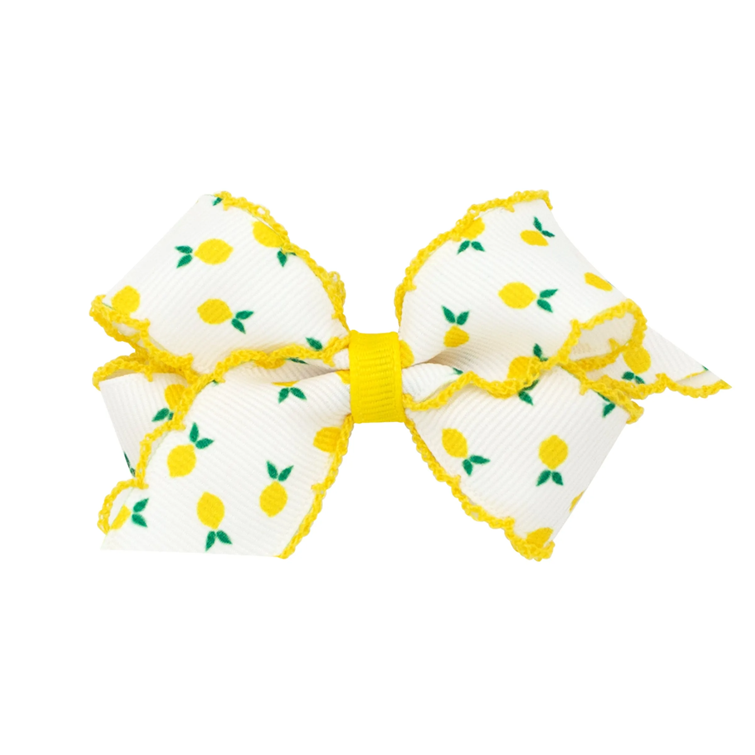 Mini Fruit Print Grosgrain Moonstich Hair Bow on Clippie - 4 Prints