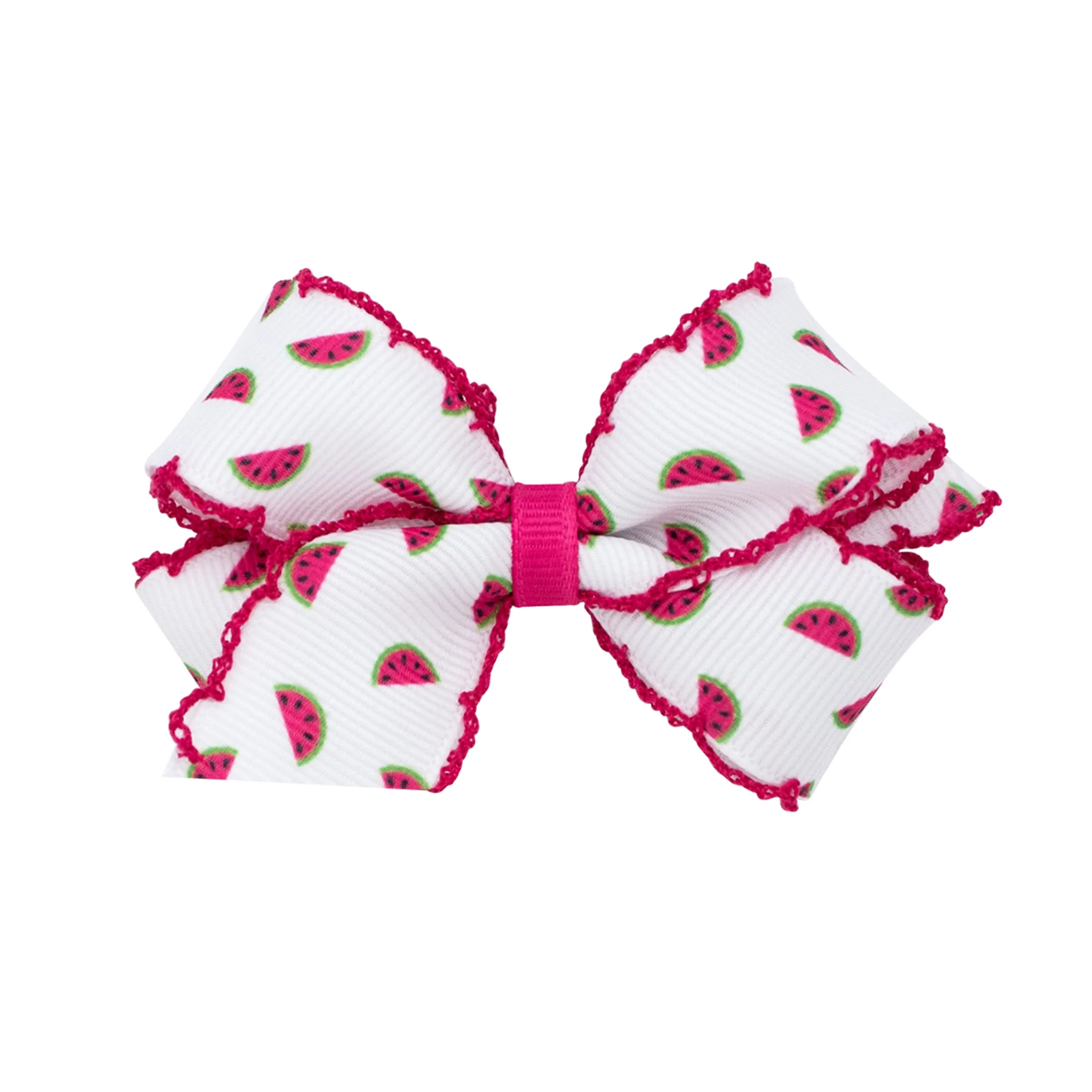 Mini Fruit Print Grosgrain Moonstich Hair Bow on Clippie - 4 Prints