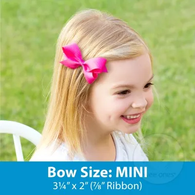 Mini Fruit Print Grosgrain Moonstich Hair Bow on Clippie - 4 Prints