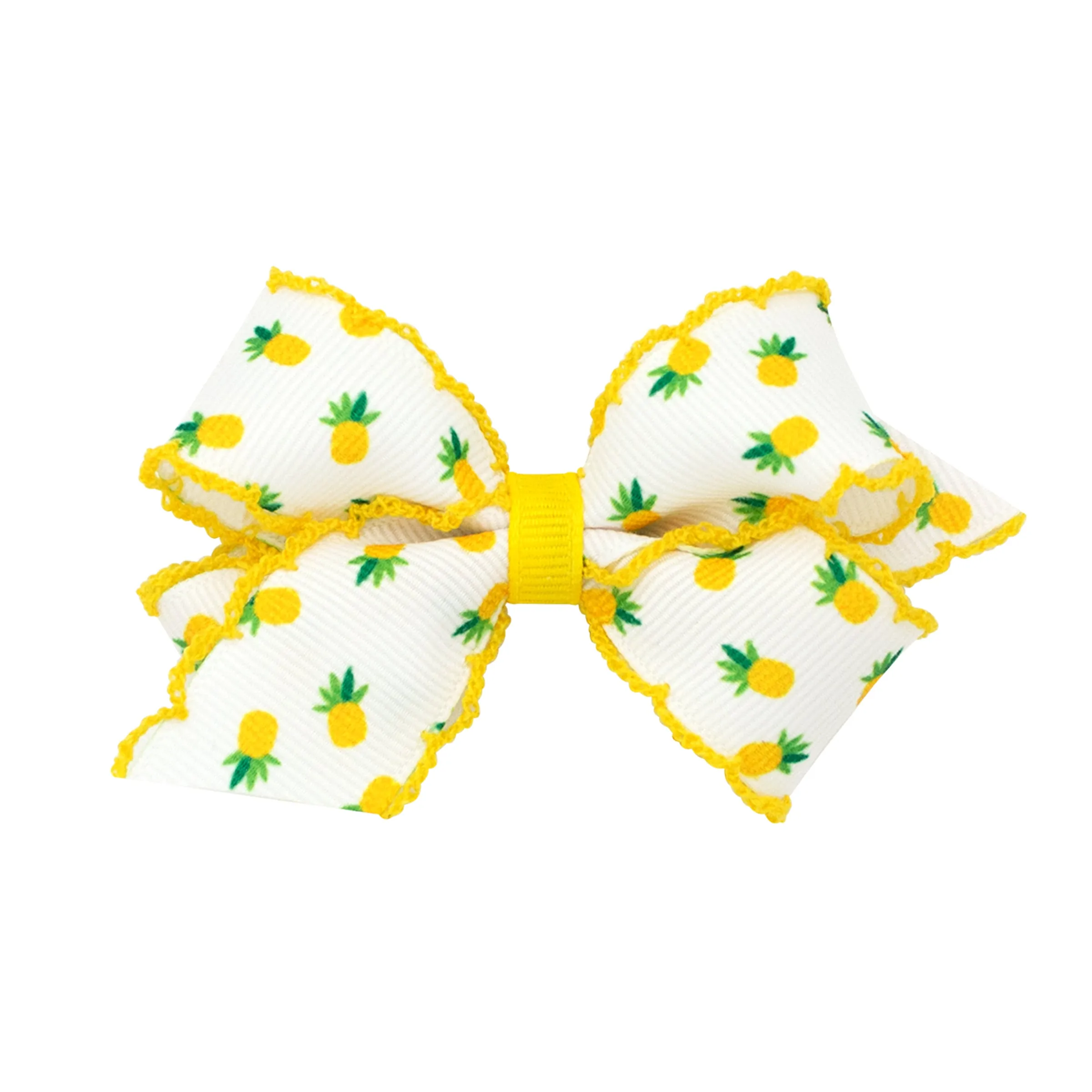 Mini Fruit Print Grosgrain Moonstich Hair Bow on Clippie - 4 Prints