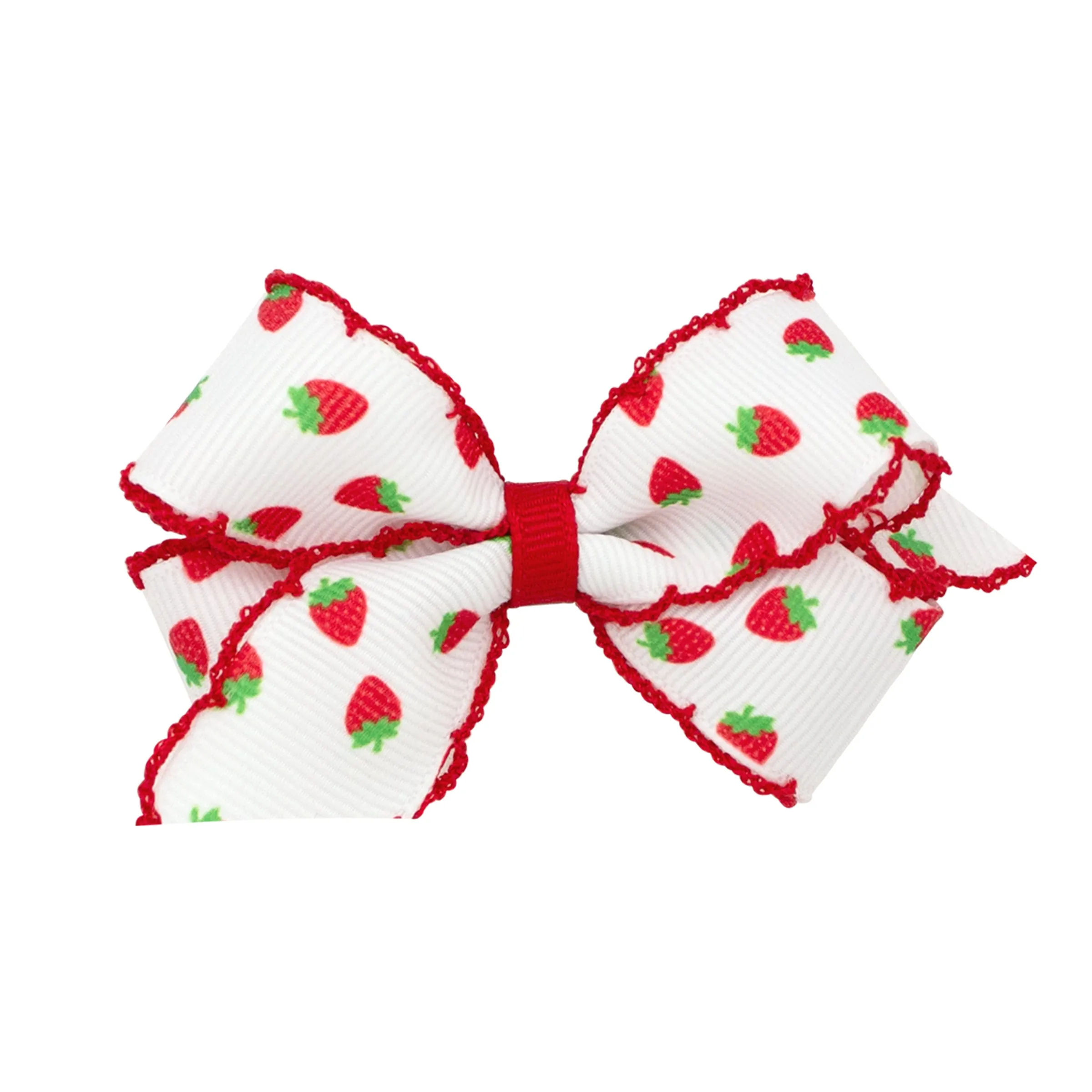 Mini Fruit Print Grosgrain Moonstich Hair Bow on Clippie - 4 Prints
