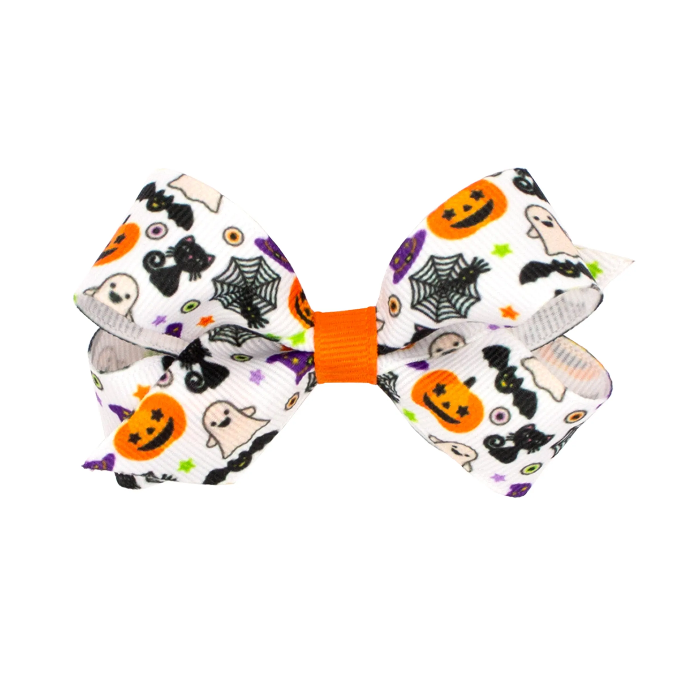 Mini Halloween Print Hair Bow on Clippie