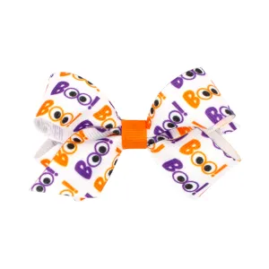 Mini Halloween Print Hair Bow on Clippie