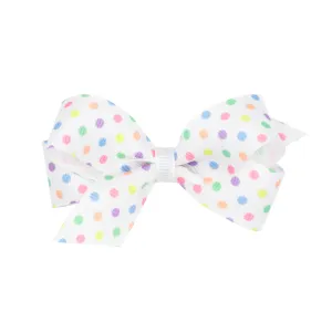 Mini Pastel Dot Grosgrain Hair Bow on Clippie