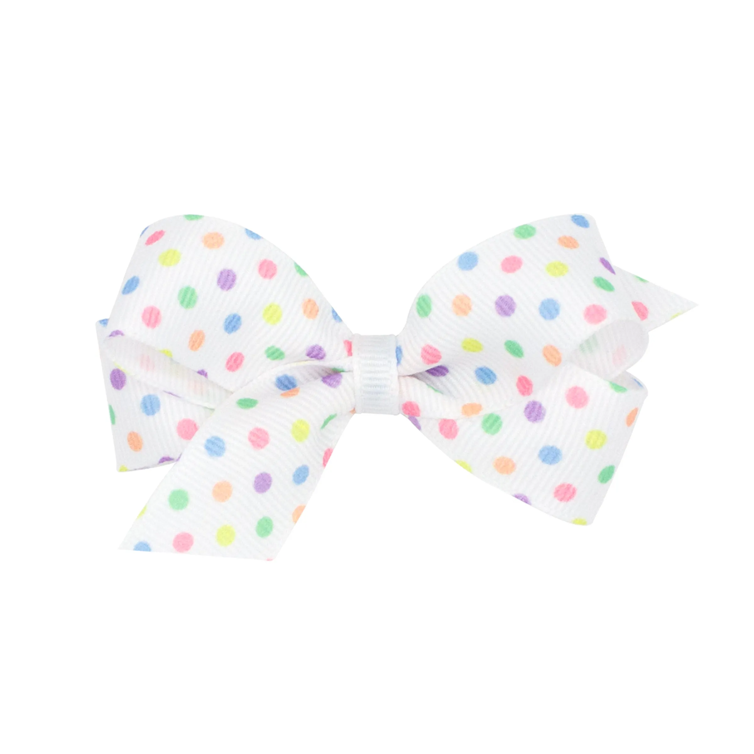 Mini Pastel Dot Grosgrain Hair Bow on Clippie