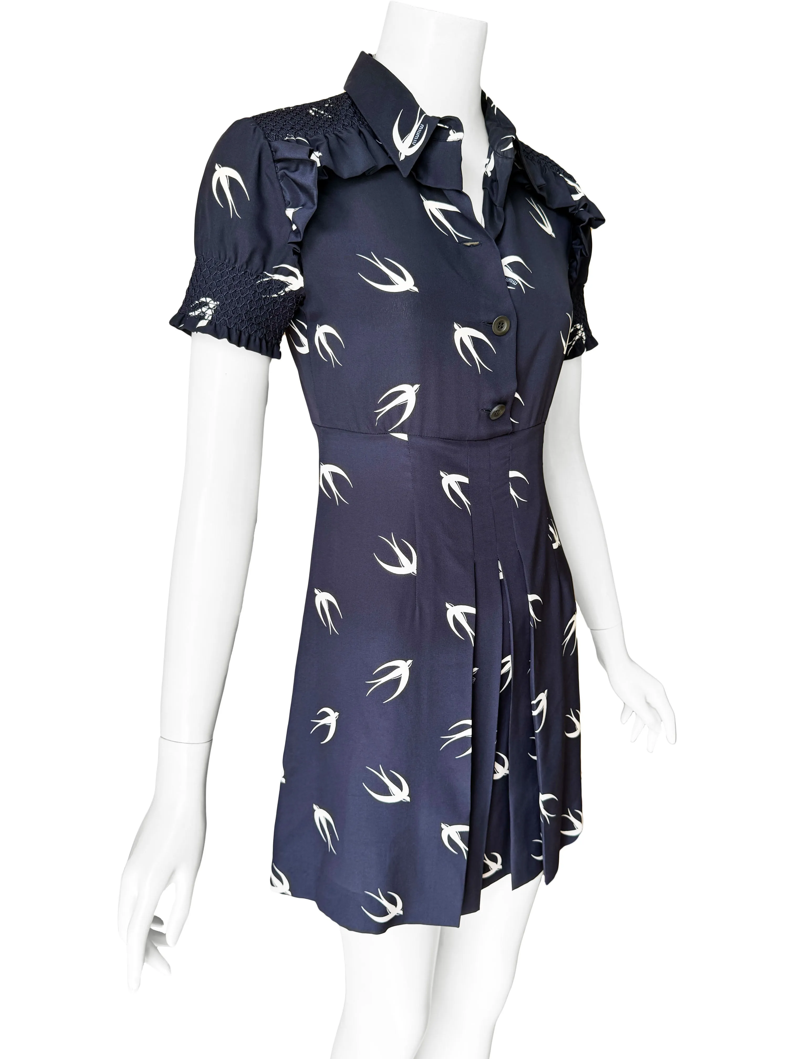 Miu Miu Spring 2010 Swallow Print Mini Dress