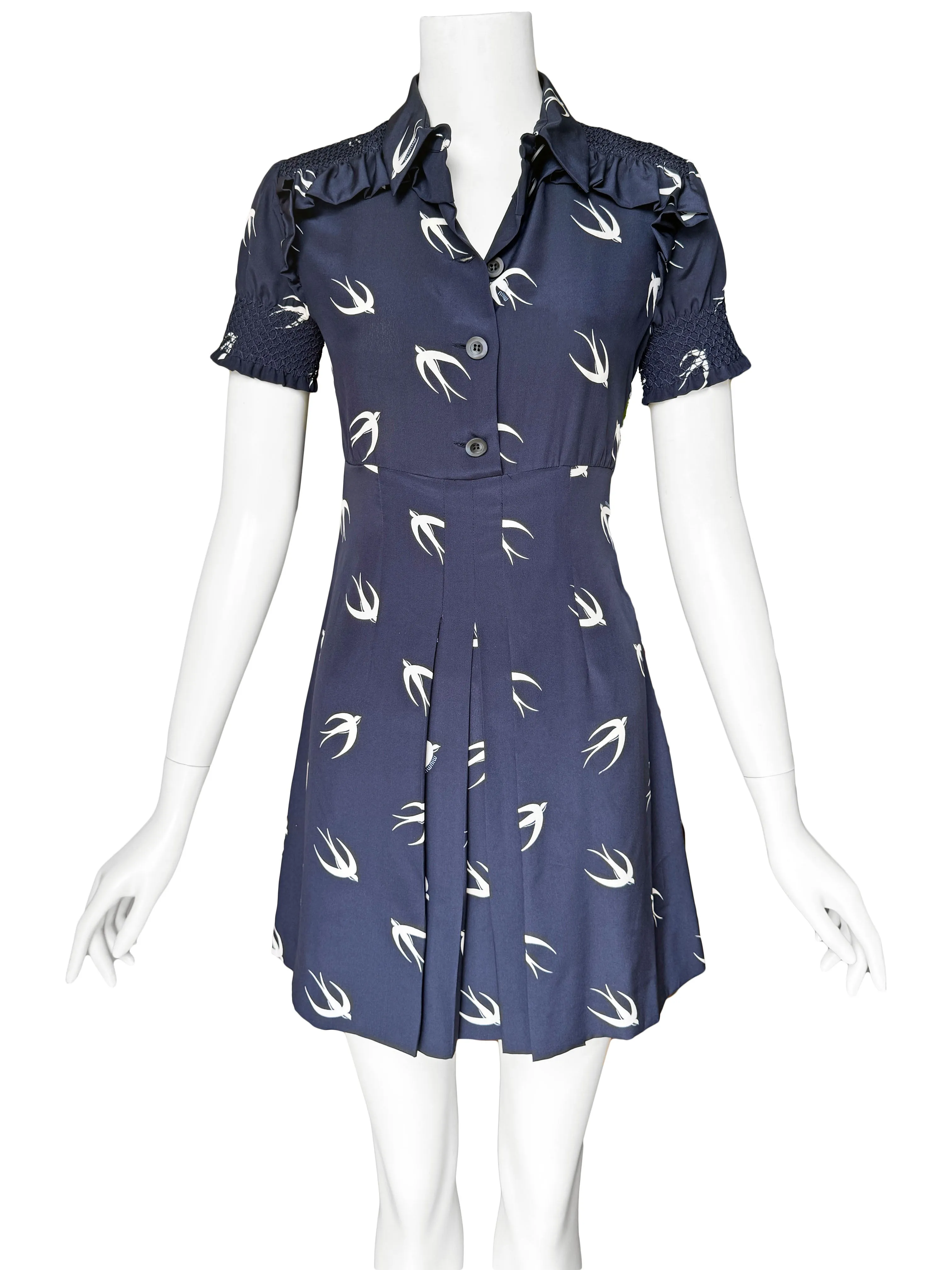 Miu Miu Spring 2010 Swallow Print Mini Dress