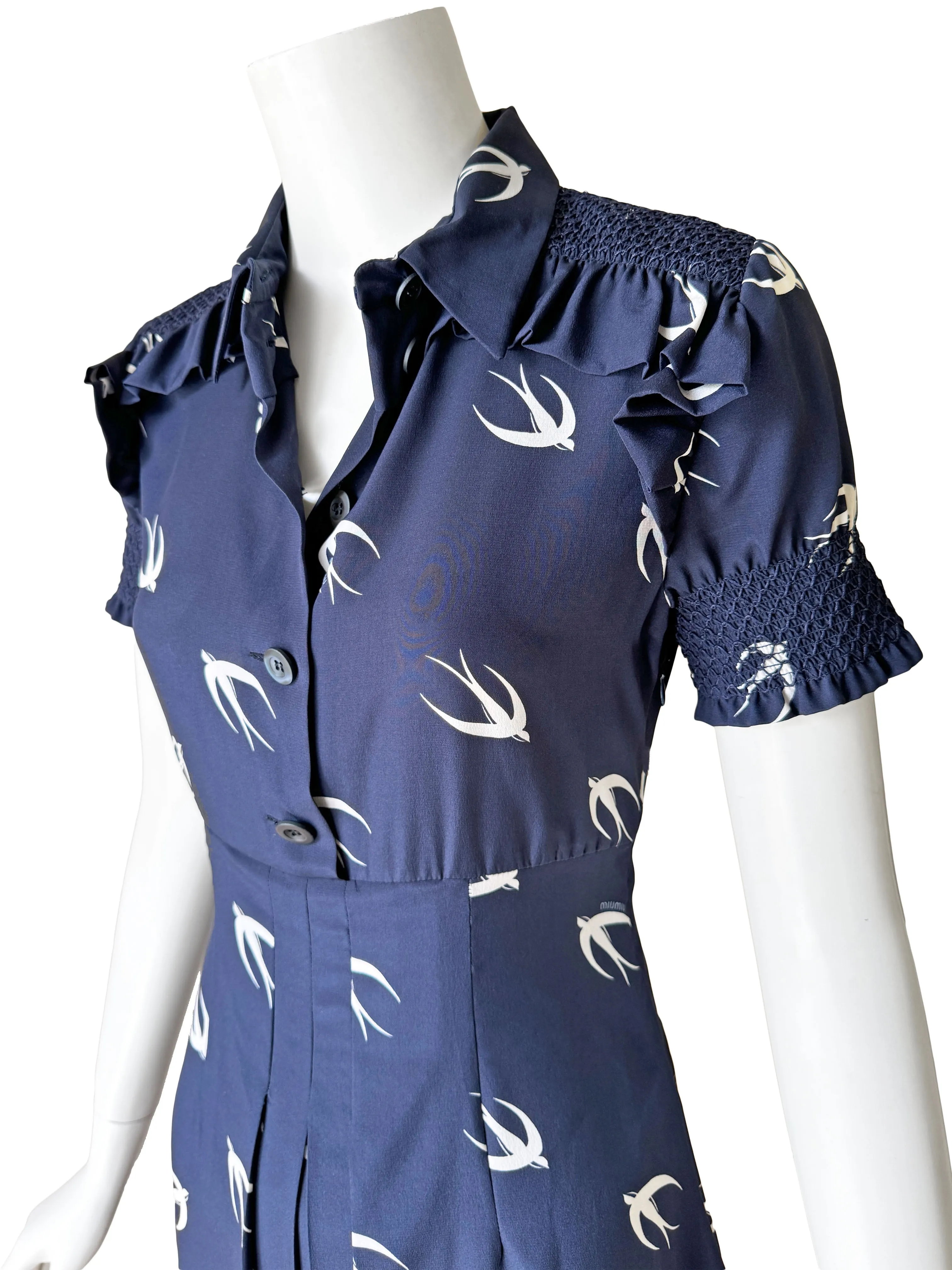 Miu Miu Spring 2010 Swallow Print Mini Dress