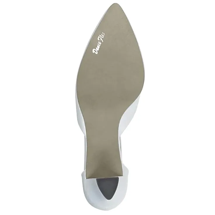 MOONLIGHT Rhinestone Satin Heel Pointed Toe Pumps