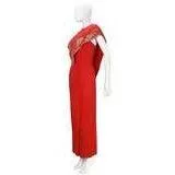 Mr. Blackwell Embellished Red Gown and Matching Caplet | Size M