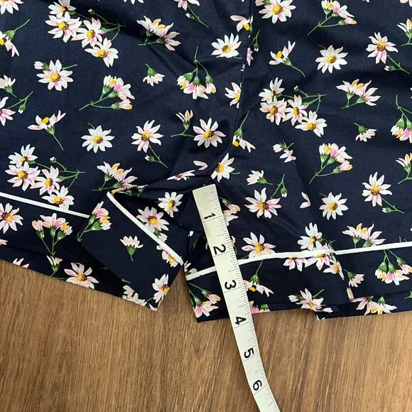 NEW Vera Bradley Short-Sleeved Pajama Set in Navy Daisy Floral