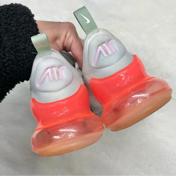 Nike air max 270 sneaker athletic running shoe white pink foam honeydew fashion