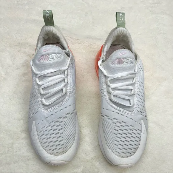 Nike air max 270 sneaker athletic running shoe white pink foam honeydew fashion