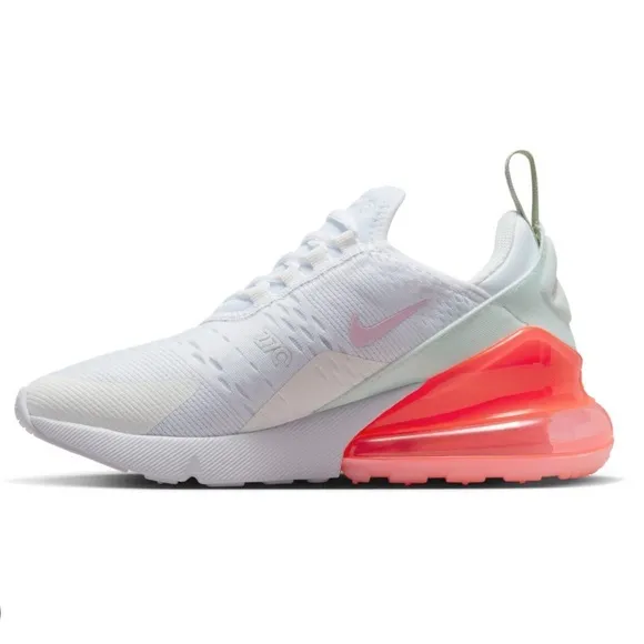 Nike air max 270 sneaker athletic running shoe white pink foam honeydew fashion