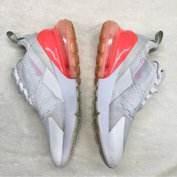 Nike air max 270 sneaker athletic running shoe white pink foam honeydew fashion