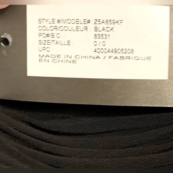 NWT, Armani Exchange, Black Strapless Mini Dress w/ Shiny Skirt &amp; Pockets, Sz 0