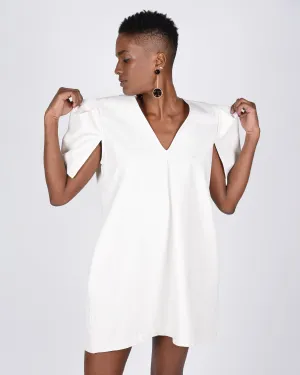 Open Sleeve Short Dress in meringue