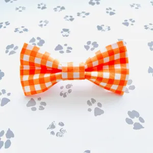Orange Gingham Bow Tie