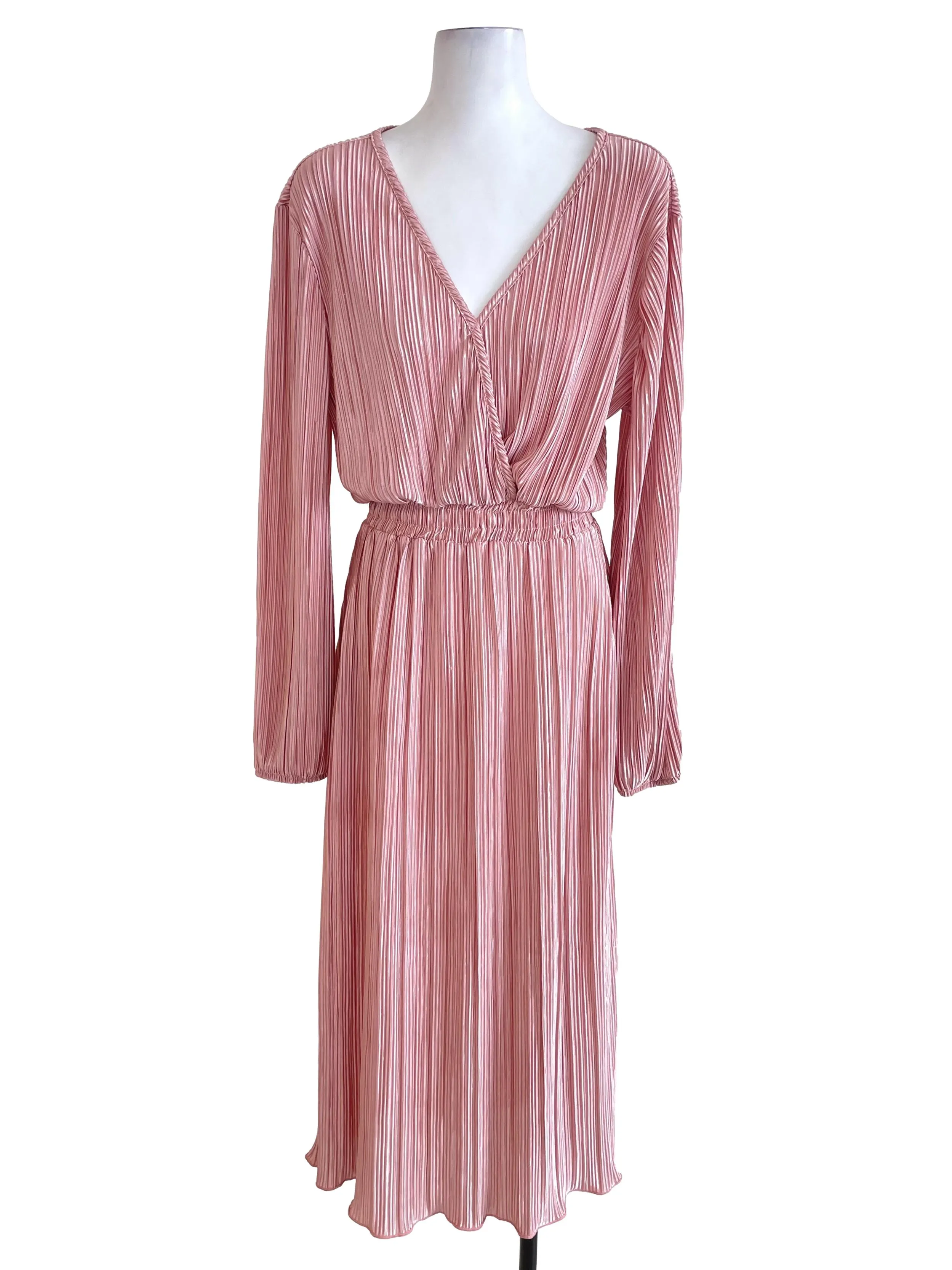 Pink Accordion Slip Dress