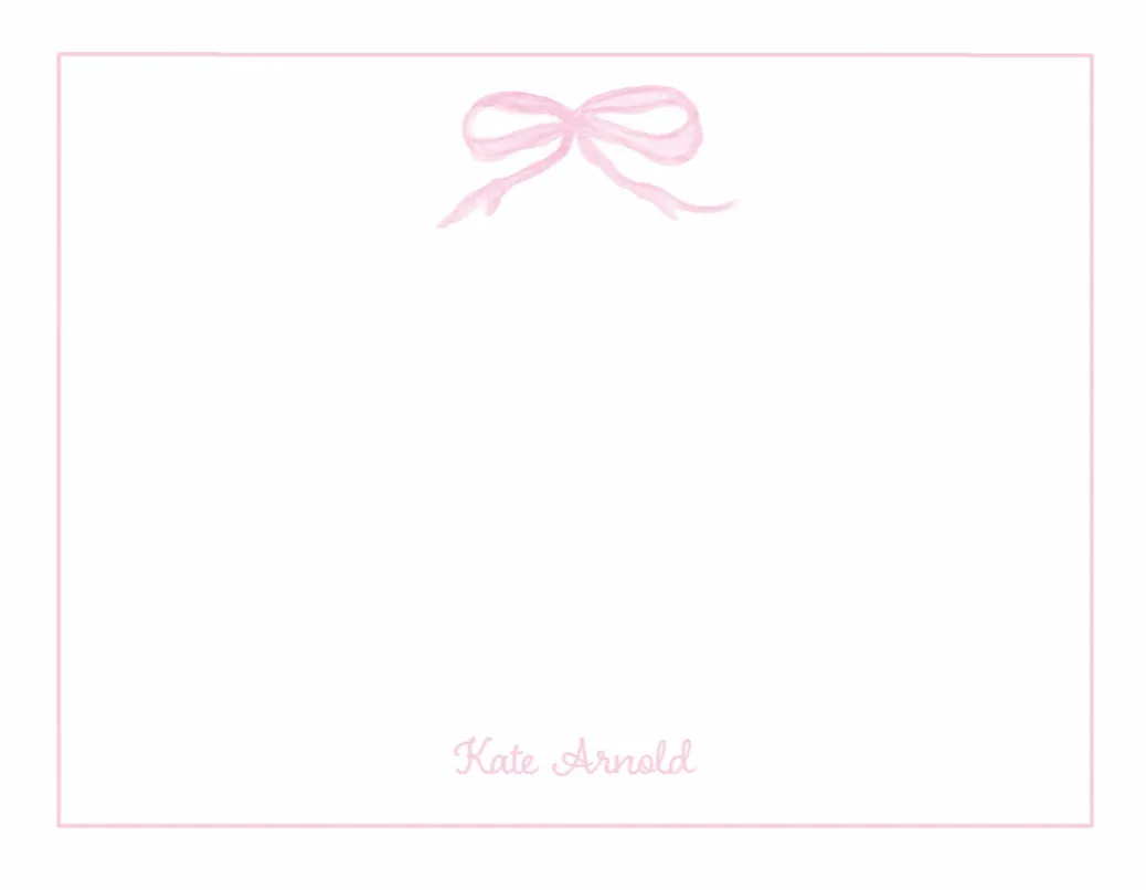 Pink Bow Stationery Set