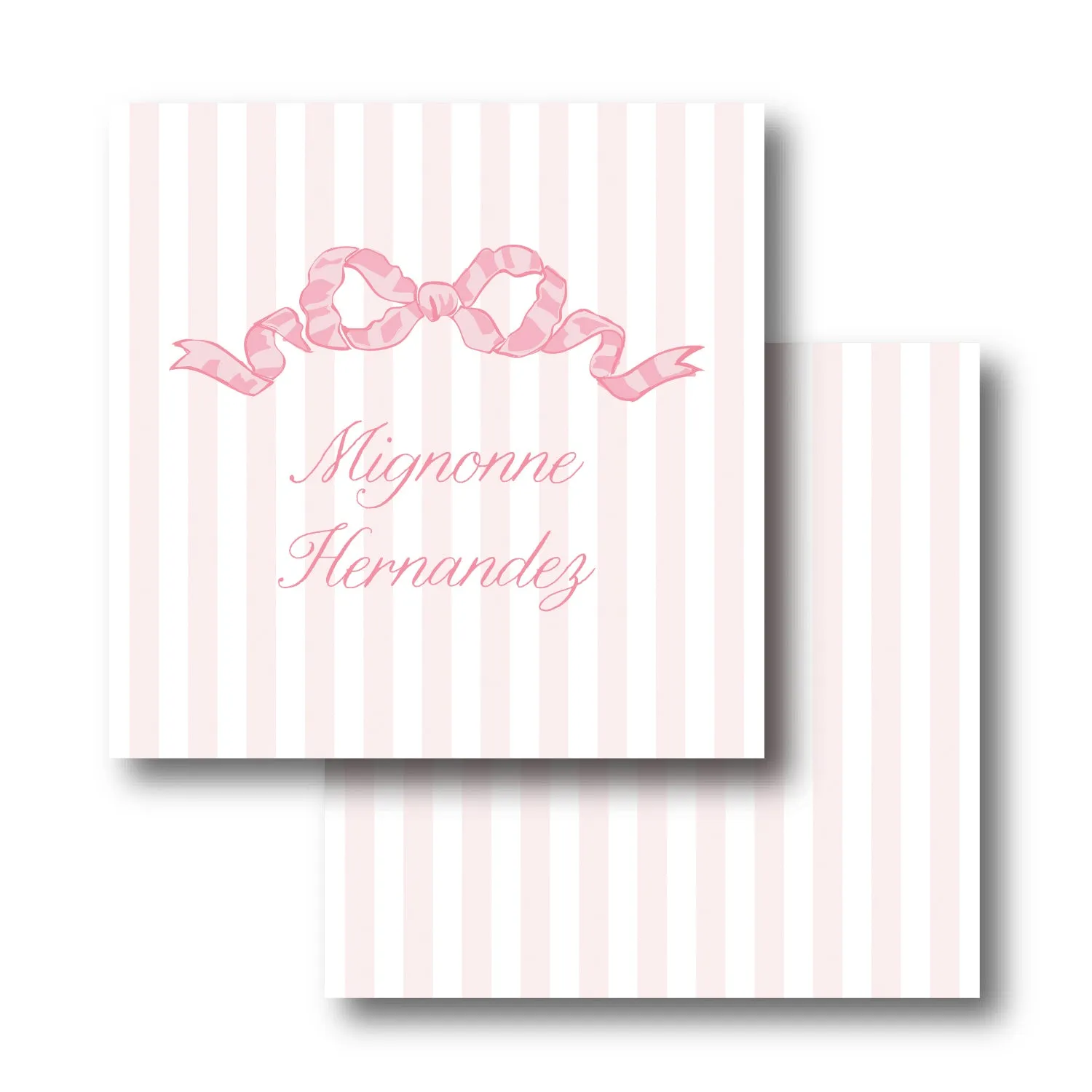 Pink Chintz Bow Calling Card