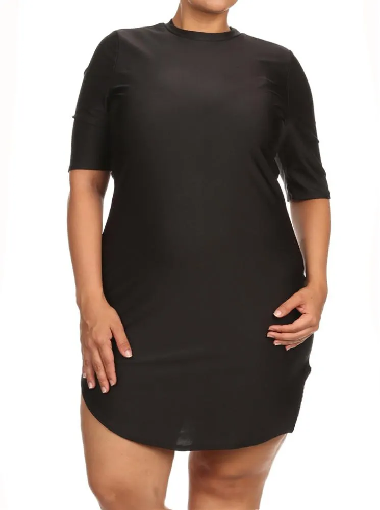 Plus Size Silky Fabulous Black Tunic Dress