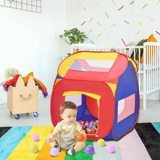 Portable Kid Play House Toy Tent with 100 Balls - Color: Multicolor