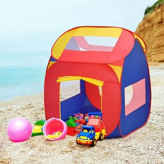 Portable Kid Play House Toy Tent with 100 Balls - Color: Multicolor