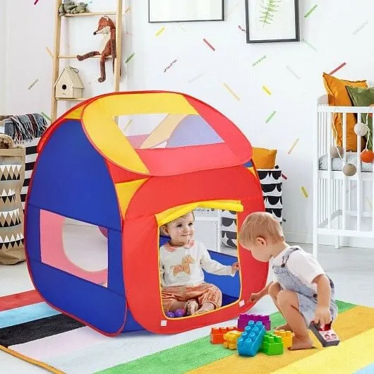 Portable Kid Play House Toy Tent with 100 Balls - Color: Multicolor