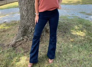 Pull On Super Dark Wash Flares -33"