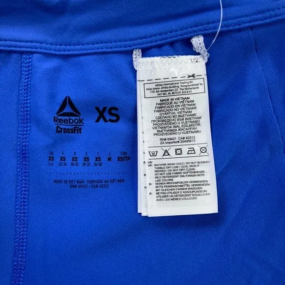 Reebok Crossfit Womens Chase Shorties Blue Black Elastic Waist Pull On XS New