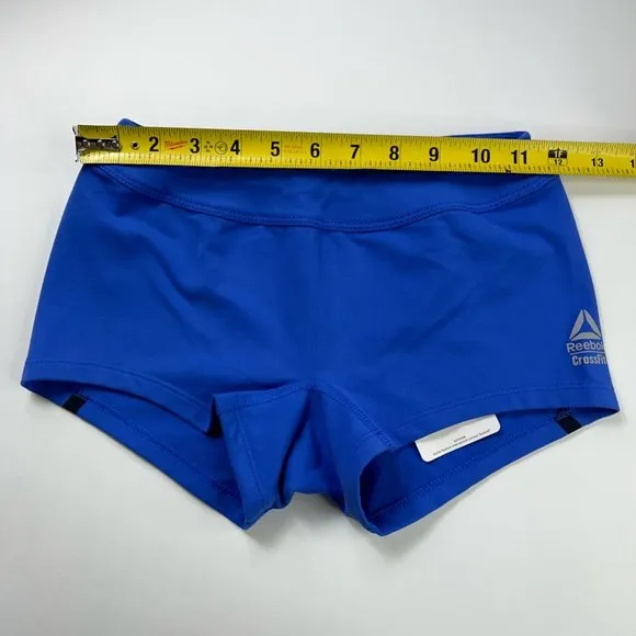 Reebok Crossfit Womens Chase Shorties Blue Black Elastic Waist Pull On XS New