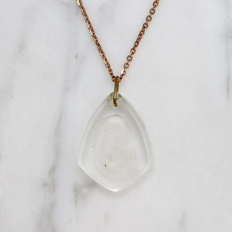 Reverse Carved Crystal Mary & Jesus Pendant