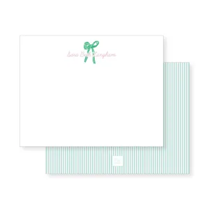 Ribbon Notecards // green   pink